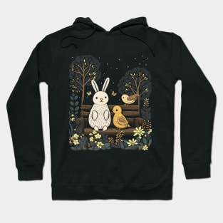 Cottagecore Aesthetic Bunny And Chicken Easter Rabbit Hoodie